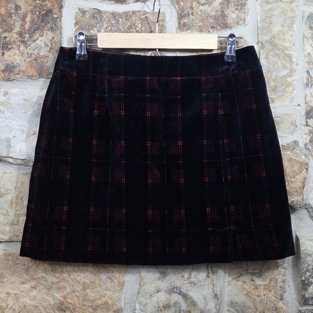 Bella Freud Velvet Tartan Checked Plaid Mini Skirt — image 2 of 5